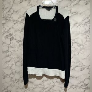 Armani Exchange Black/White Overlap Sweater